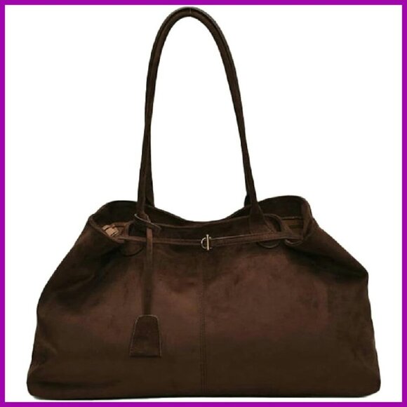 Handbags - Oversized Suede Tote Handbag Top Handle Satchel Hobo Bag